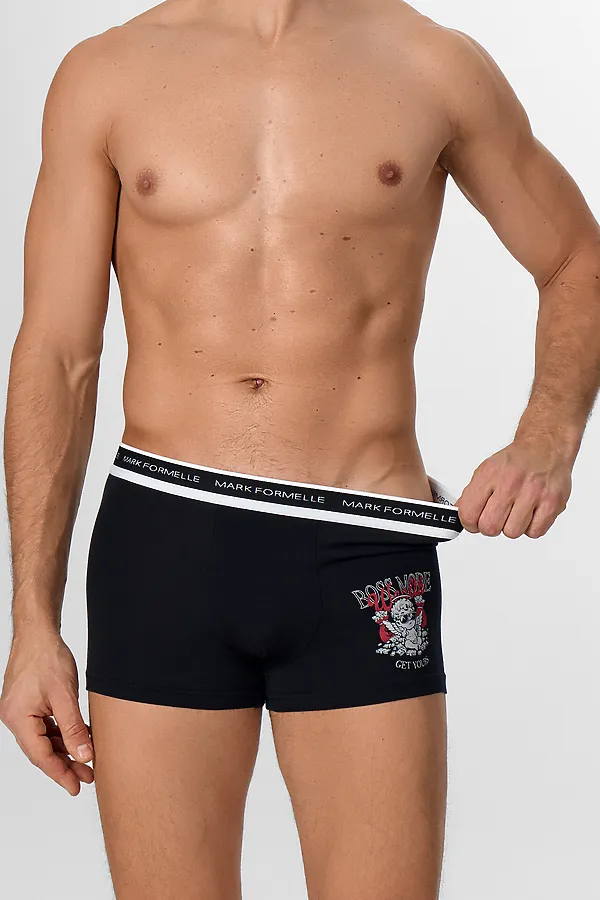 Трусы мужские MARK FORMELLE, черный +печать3 - фото 2
