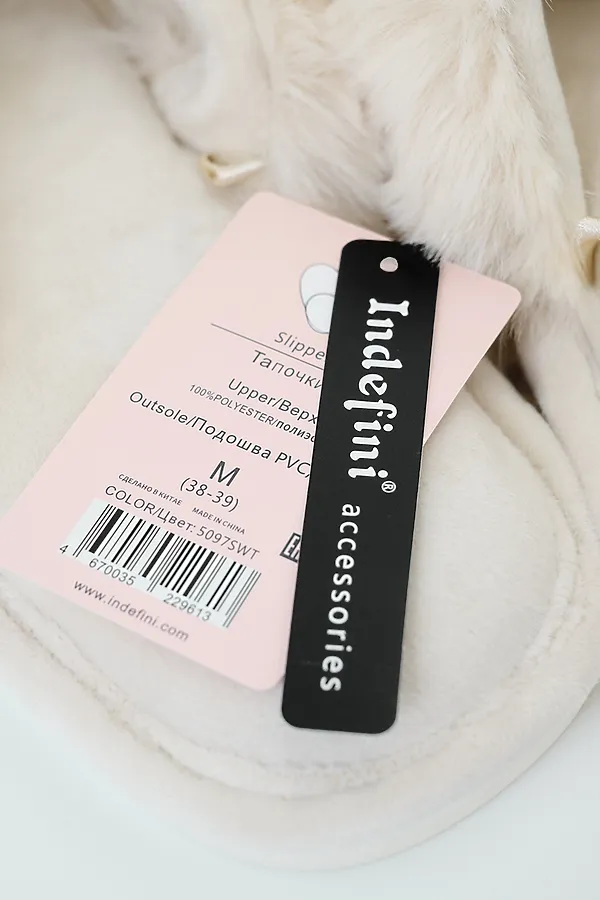 Тапочки женские. INDEFINI, молочный - фото 2