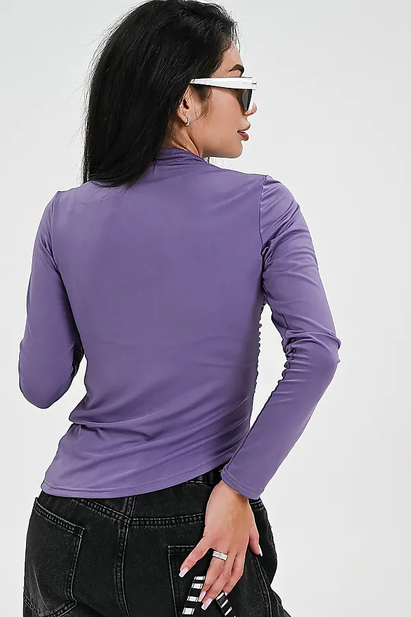 Лонгслив с драпировкой НАТАЛИ, сиреневый - фото 2
