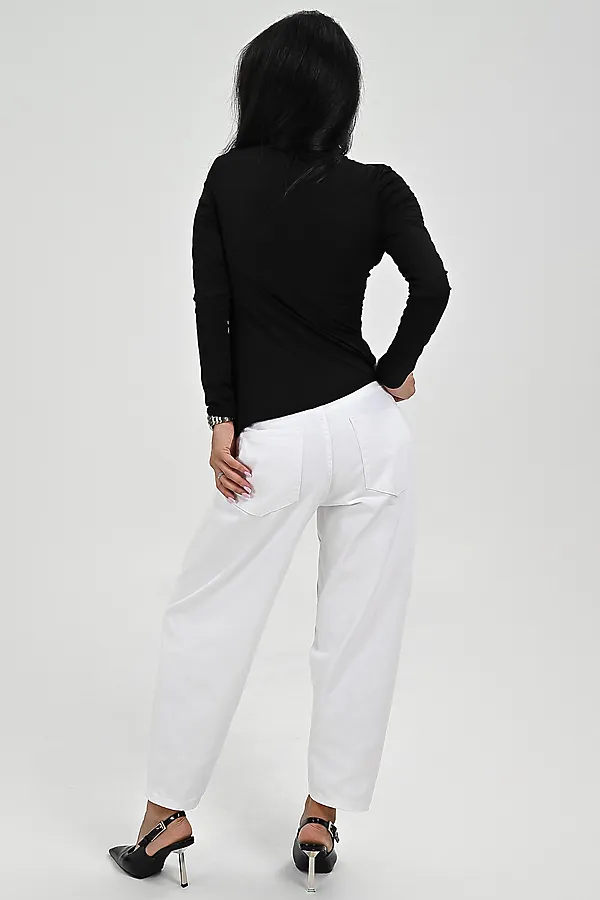 Лонгслив с драпировкой НАТАЛИ, черный - фото 2