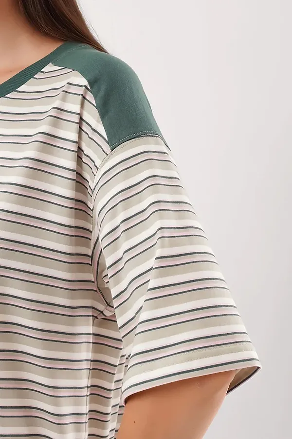 Платье CLEVER, оливковый/св.розовый - фото 2