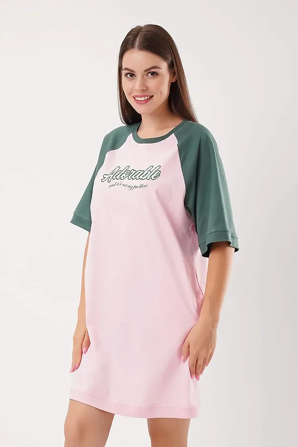 Платье CLEVER, св.розовый/зелёный - фото 2