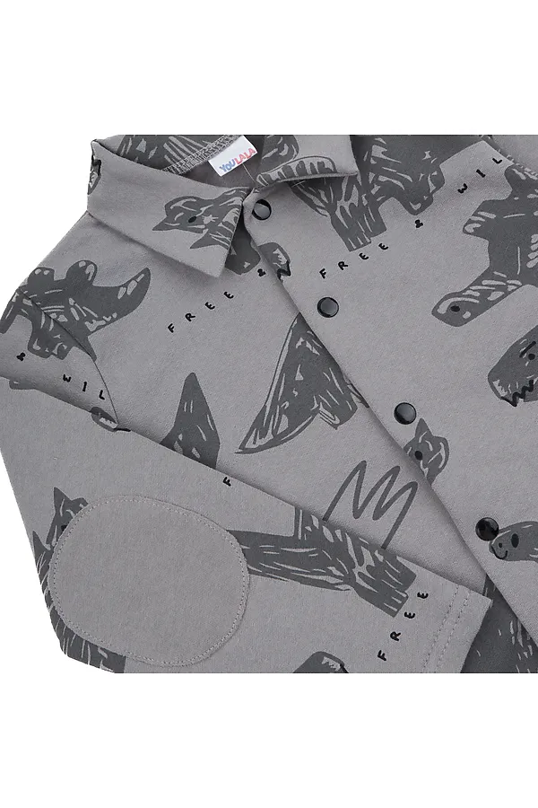 Рубашка футер 2х нитка начёс YOULALA, серый - фото 2