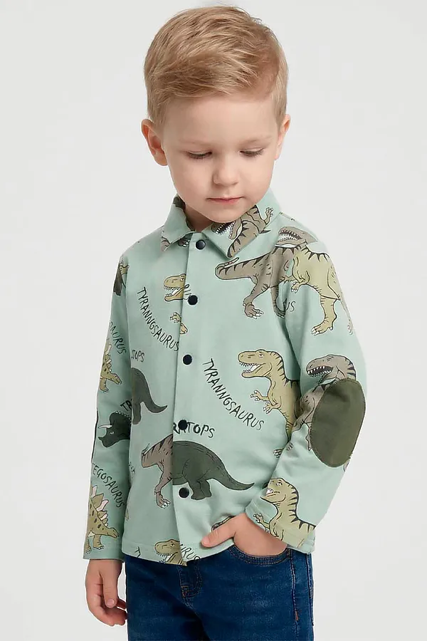 Рубашка футер 2х нитка начёс YOULALA, ментол - фото 2