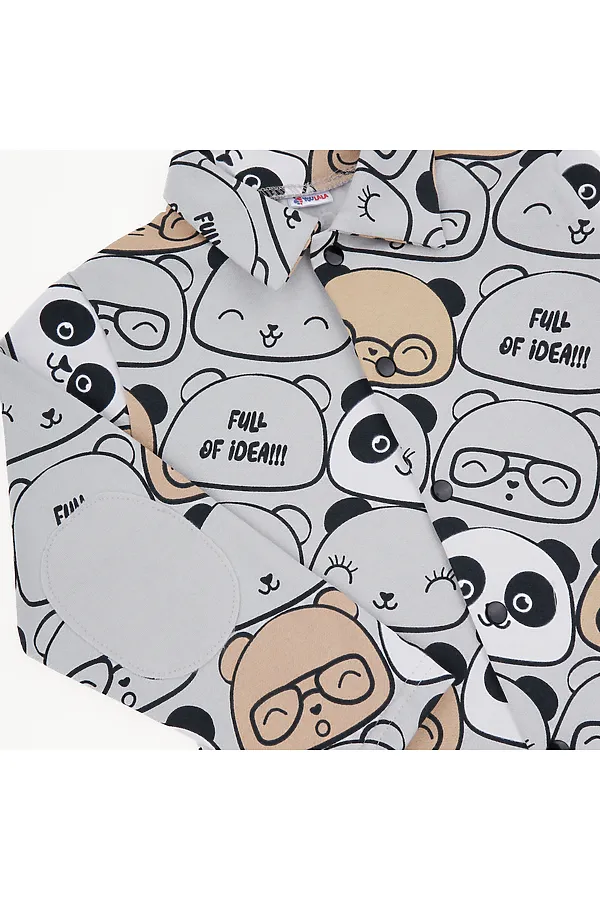 Рубашка футер 2х нитка начёс YOULALA, серый - фото 2