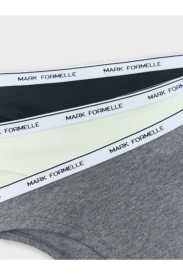 Трусы женские (3шт.) MARK FORMELLE, т.серый меланж 4348-f +мятный +черный - фото 2