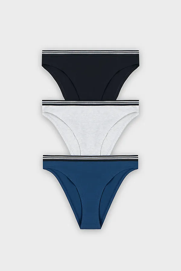 Трусы женские (3шт.) MARK FORMELLE, серый меланж 4306-а-1 - фото 2