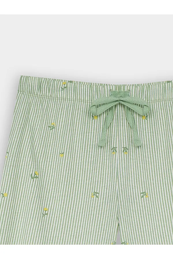 Брюки женские MARK FORMELLE, цветы на зеленой полоске - фото 2