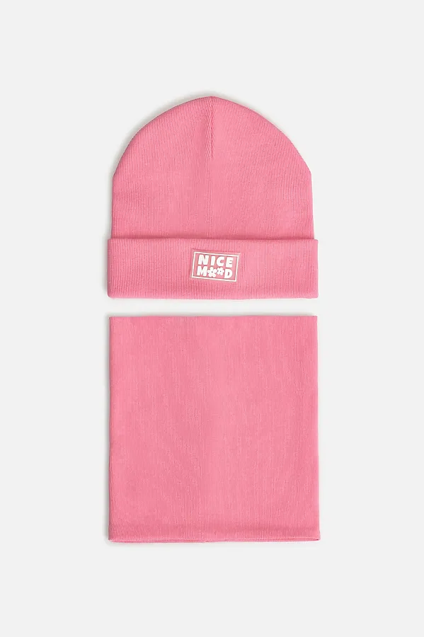 Набор детский (шапка и шарф) ACOOLA, светло-розовый - фото 2
