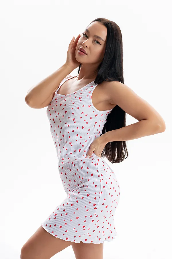 Сорочка 00029 НАТАЛИ, белый с сердечками - фото 2