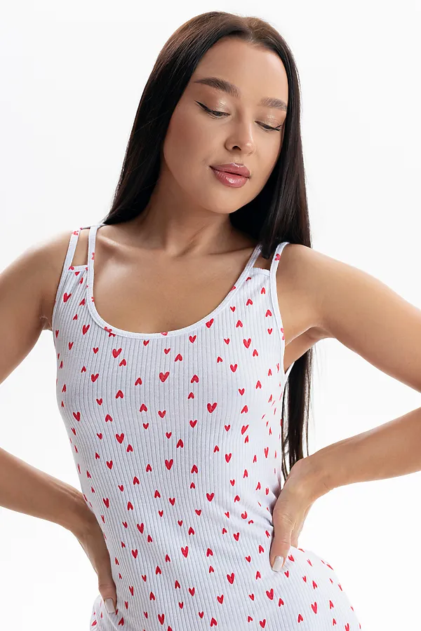 Сорочка 00029 НАТАЛИ, белый с сердечками - фото 2