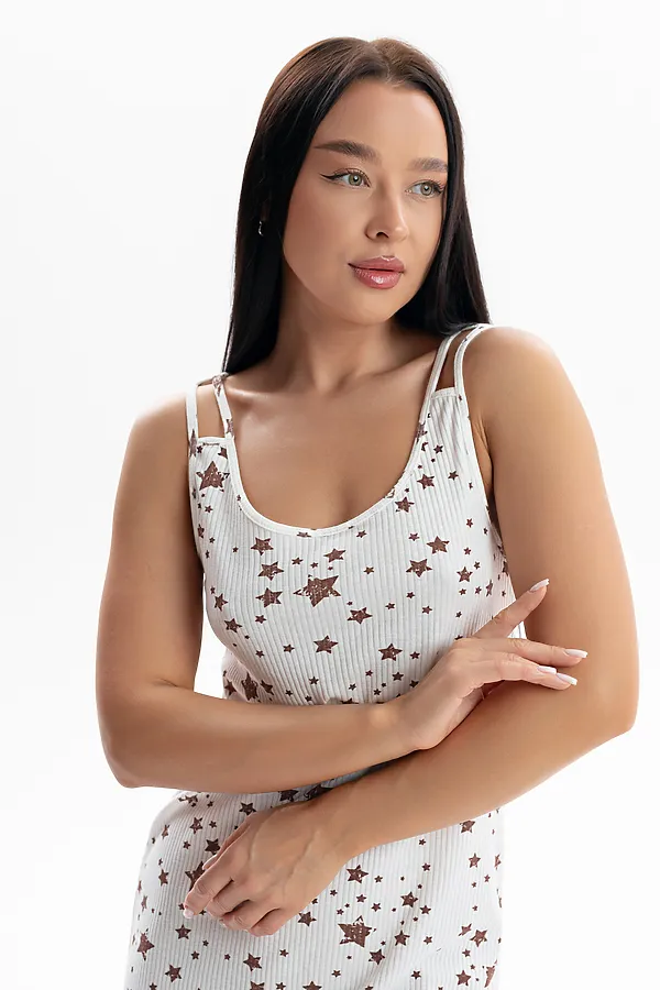 Сорочка 00029 НАТАЛИ, коричневые звезды - фото 2