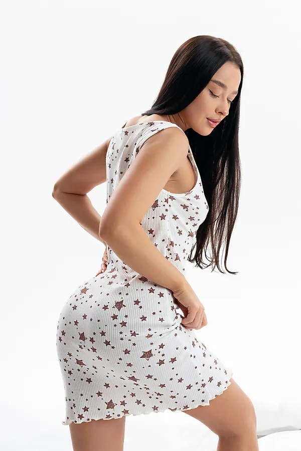 Сорочка 00029 НАТАЛИ, коричневые звезды - фото 2