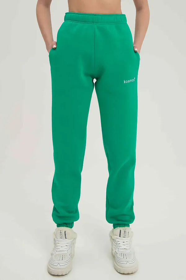 Брюки джоггеры женские зеленые с начесом KOSMOS, зеленый - фото 2