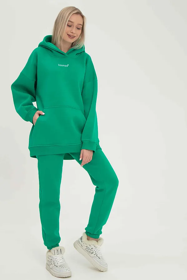 Брюки джоггеры женские зеленые с начесом KOSMOS, зеленый - фото 2
