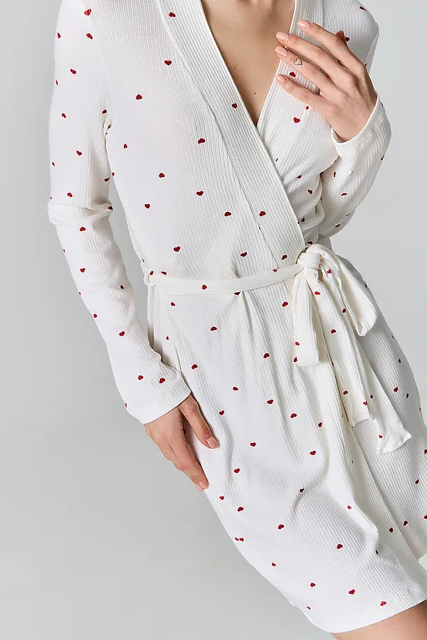 Халат женский MARK FORMELLE, сердечки на белом - фото 2