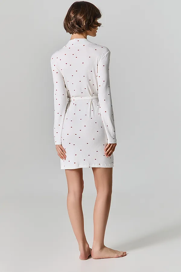 Халат женский MARK FORMELLE, сердечки на белом - фото 2