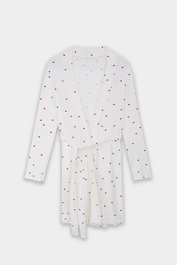 Халат женский MARK FORMELLE, сердечки на белом - фото 2
