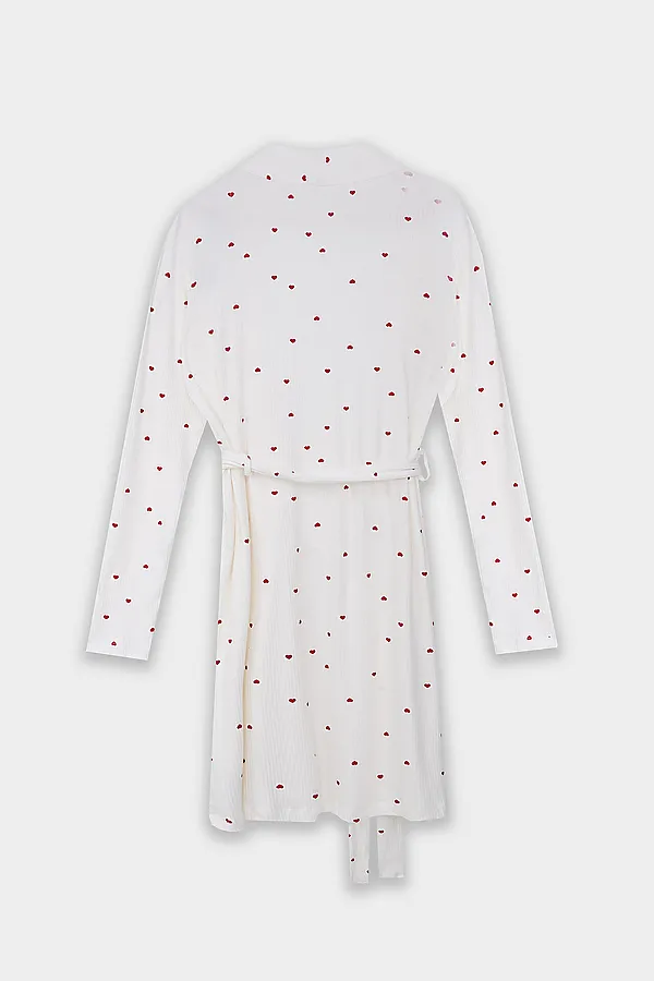 Халат женский MARK FORMELLE, сердечки на белом - фото 2