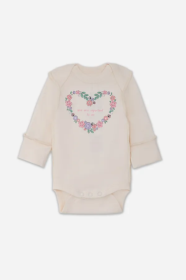 Боди детское (3шт.) MARK FORMELLE, молочный +котики с цветами на молочном +цветочки на розовом - фото 2