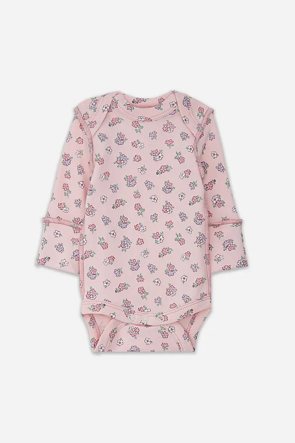 Боди детское (3шт.) MARK FORMELLE, молочный +котики с цветами на молочном +цветочки на розовом - фото 2