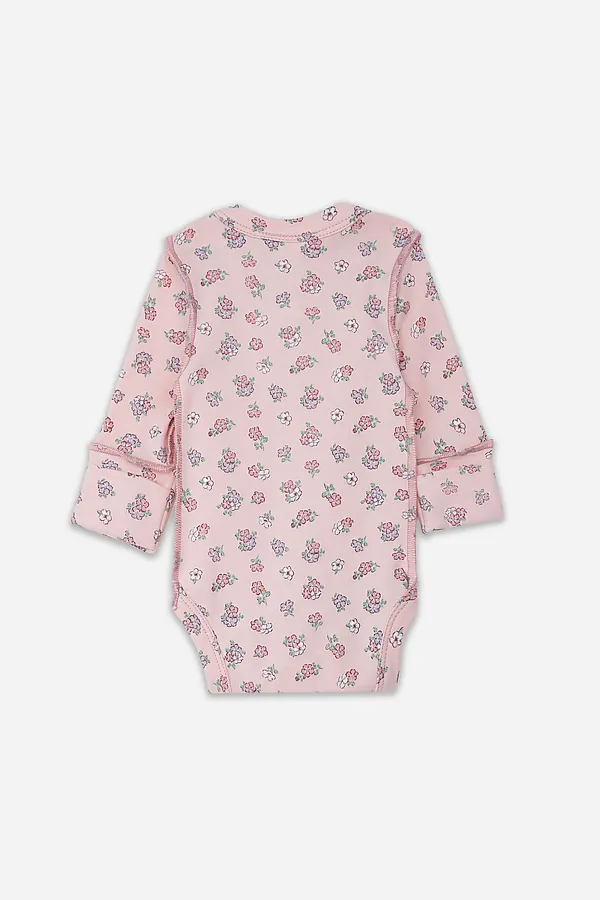 Боди детское (3шт.) MARK FORMELLE, молочный +котики с цветами на молочном +цветочки на розовом - фото 2