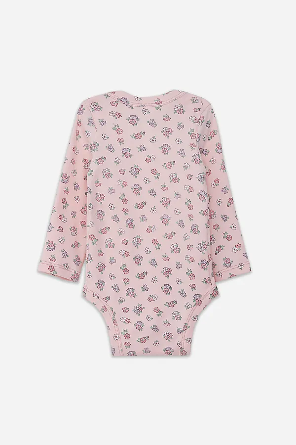 Боди детское (3шт.) MARK FORMELLE, молочный +котики с цветами на молочном +цветочки на розовом - фото 2