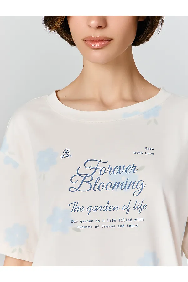 Сорочка ночная женская MARK FORMELLE, цветы на молочном1 - фото 2