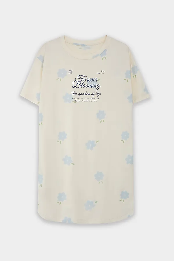 Сорочка ночная женская MARK FORMELLE, цветы на молочном1 - фото 2