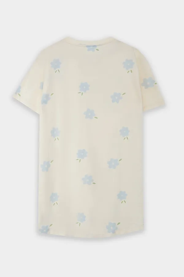 Сорочка ночная женская MARK FORMELLE, цветы на молочном1 - фото 2