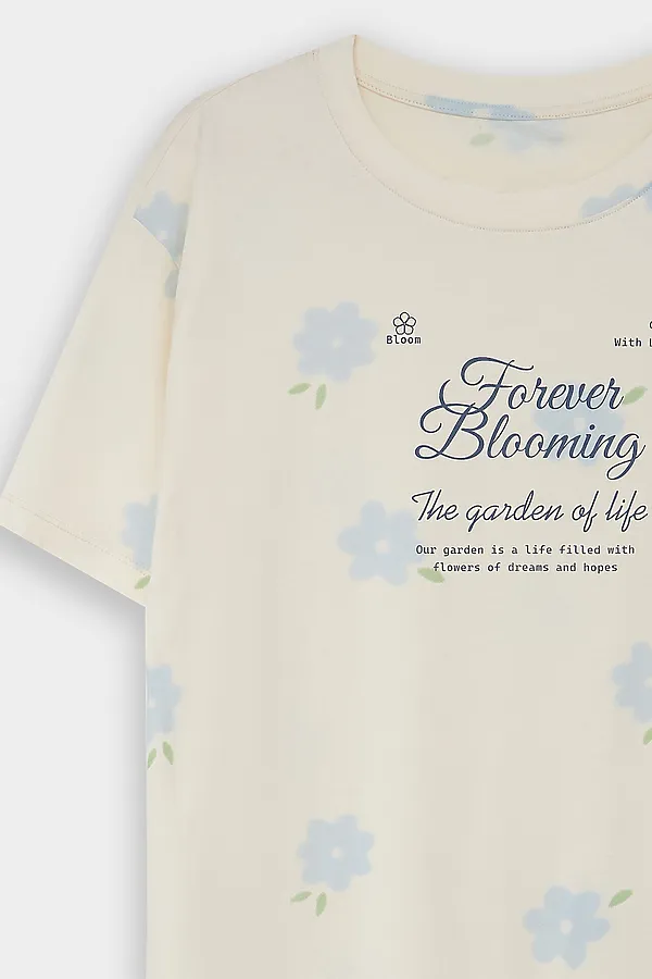 Сорочка ночная женская MARK FORMELLE, цветы на молочном1 - фото 2