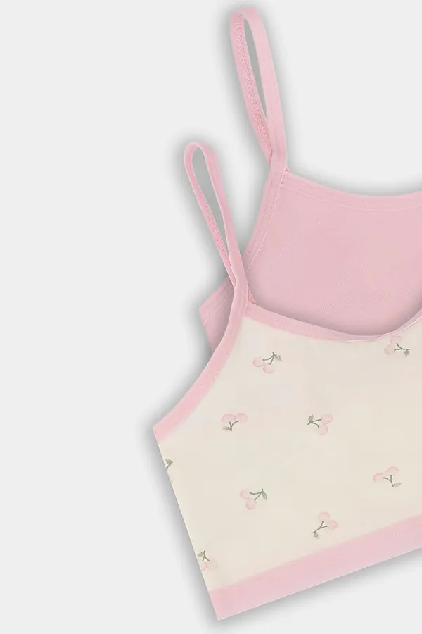 Топ для девочек (2шт.) MARK FORMELLE, персиковые вишенки на молочном +розовый - фото 2