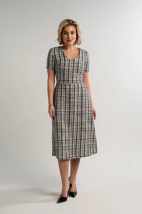 Платье твидовое Парижанка LADY TAIGA, серое - фото 2