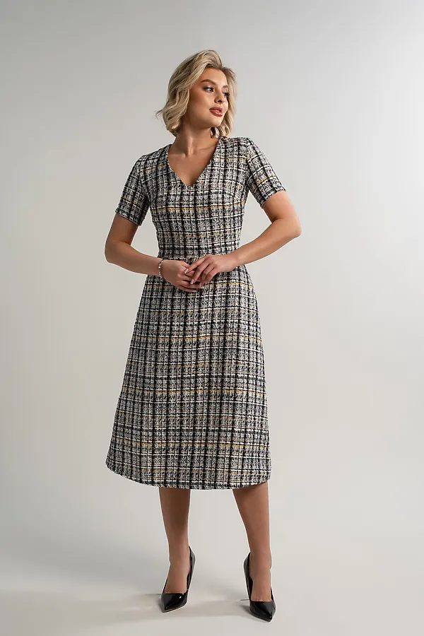 Платье твидовое Парижанка LADY TAIGA, серое - фото 2