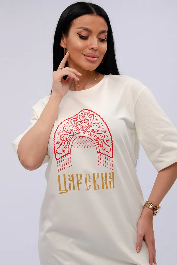 Сорочка Царевна НАТАЛИ, молоко - фото 2