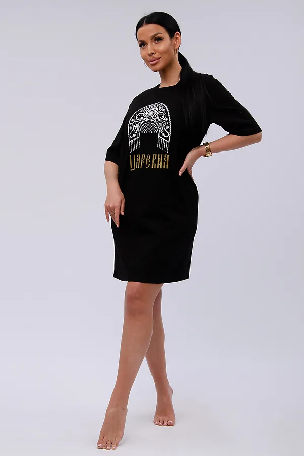 Сорочка Царевна НАТАЛИ, черная - фото 2