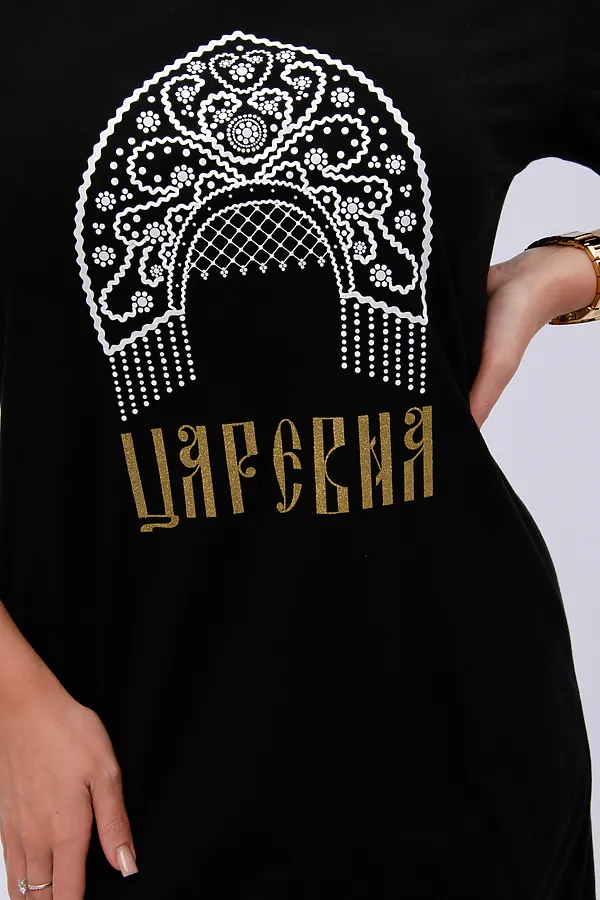 Сорочка Царевна НАТАЛИ, черная - фото 2