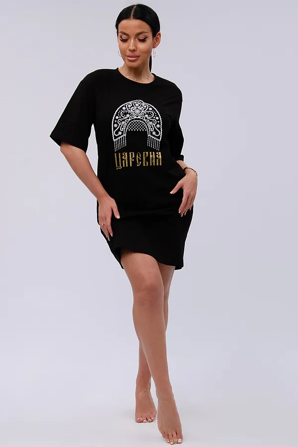 Сорочка Царевна НАТАЛИ, черная - фото 2