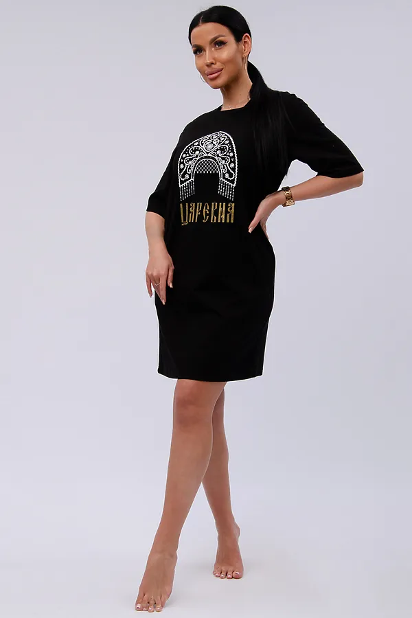 Сорочка Царевна НАТАЛИ, черная - фото 2