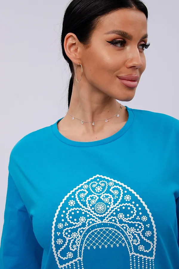 Сорочка Царевна НАТАЛИ, синяя - фото 2