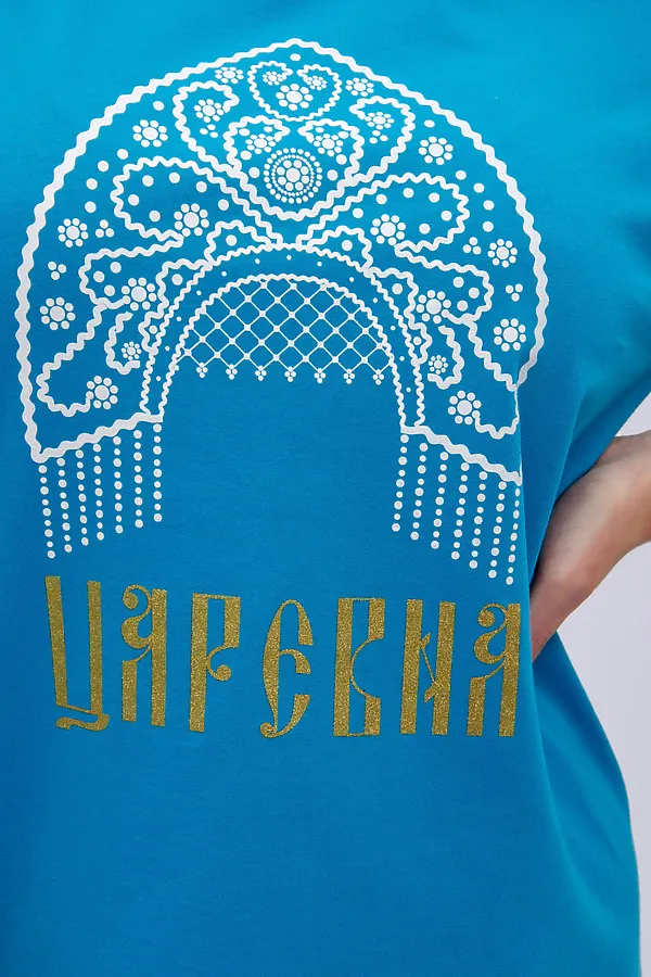 Сорочка Царевна НАТАЛИ, синяя - фото 2