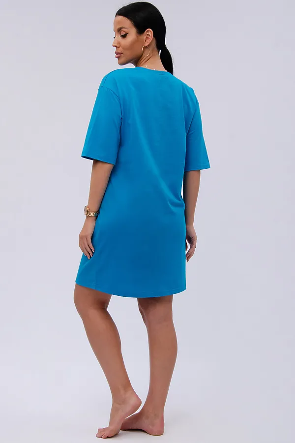 Сорочка Царевна НАТАЛИ, синяя - фото 2