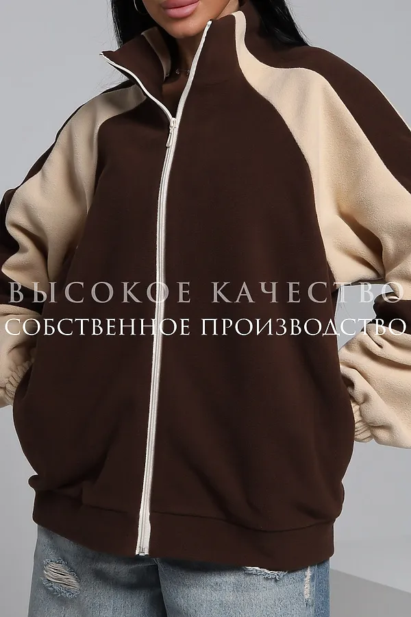 Толстовка ТФЛ01 НАТАЛИ, коричневый/бежевый - фото 2