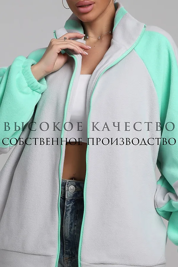 Толстовка ТФЛ01 НАТАЛИ, серый-мята - фото 2