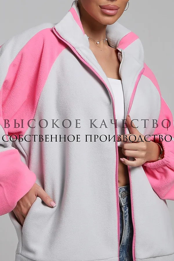 Толстовка ТФЛ01 НАТАЛИ, серый,розовый - фото 2
