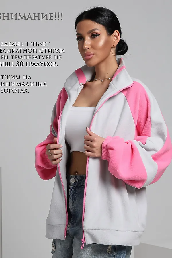 Толстовка ТФЛ01 НАТАЛИ, серый,розовый - фото 2