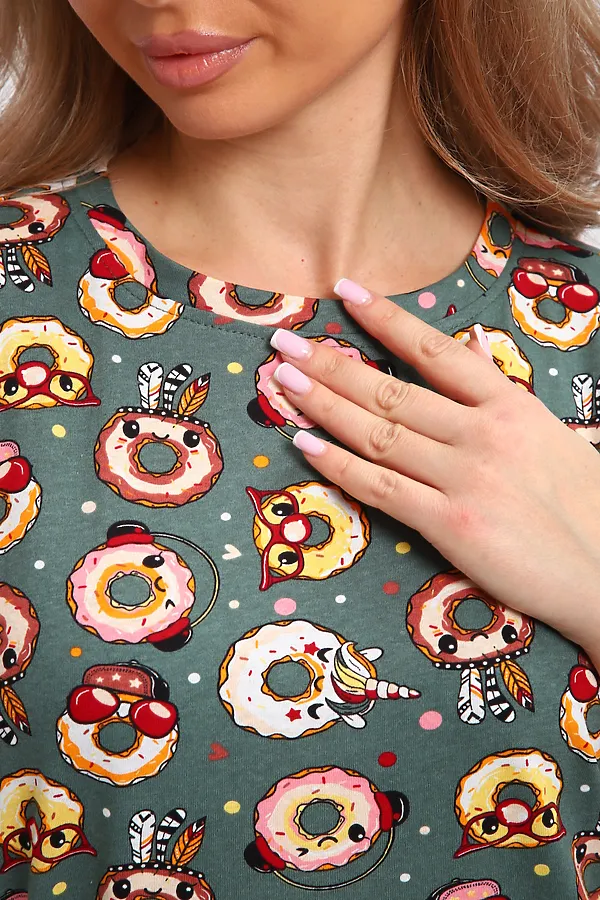 Туника ТПК-01 Пончики НАТАЛИ, пончики зеленый - фото 2