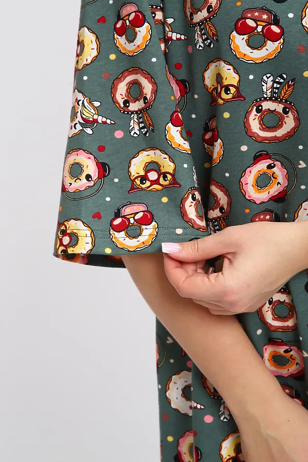 Туника ТПК-01 Пончики НАТАЛИ, пончики зеленый - фото 2