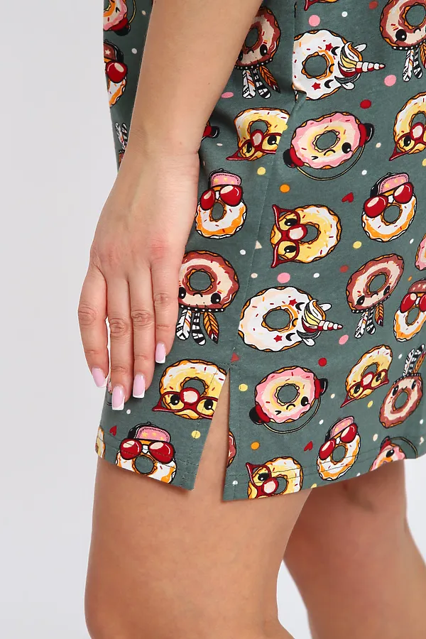 Туника ТПК-01 Пончики НАТАЛИ, пончики зеленый - фото 2