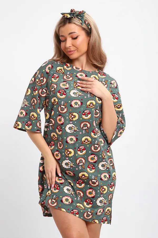 Туника ТПК-01 Пончики НАТАЛИ, пончики зеленый - фото 2